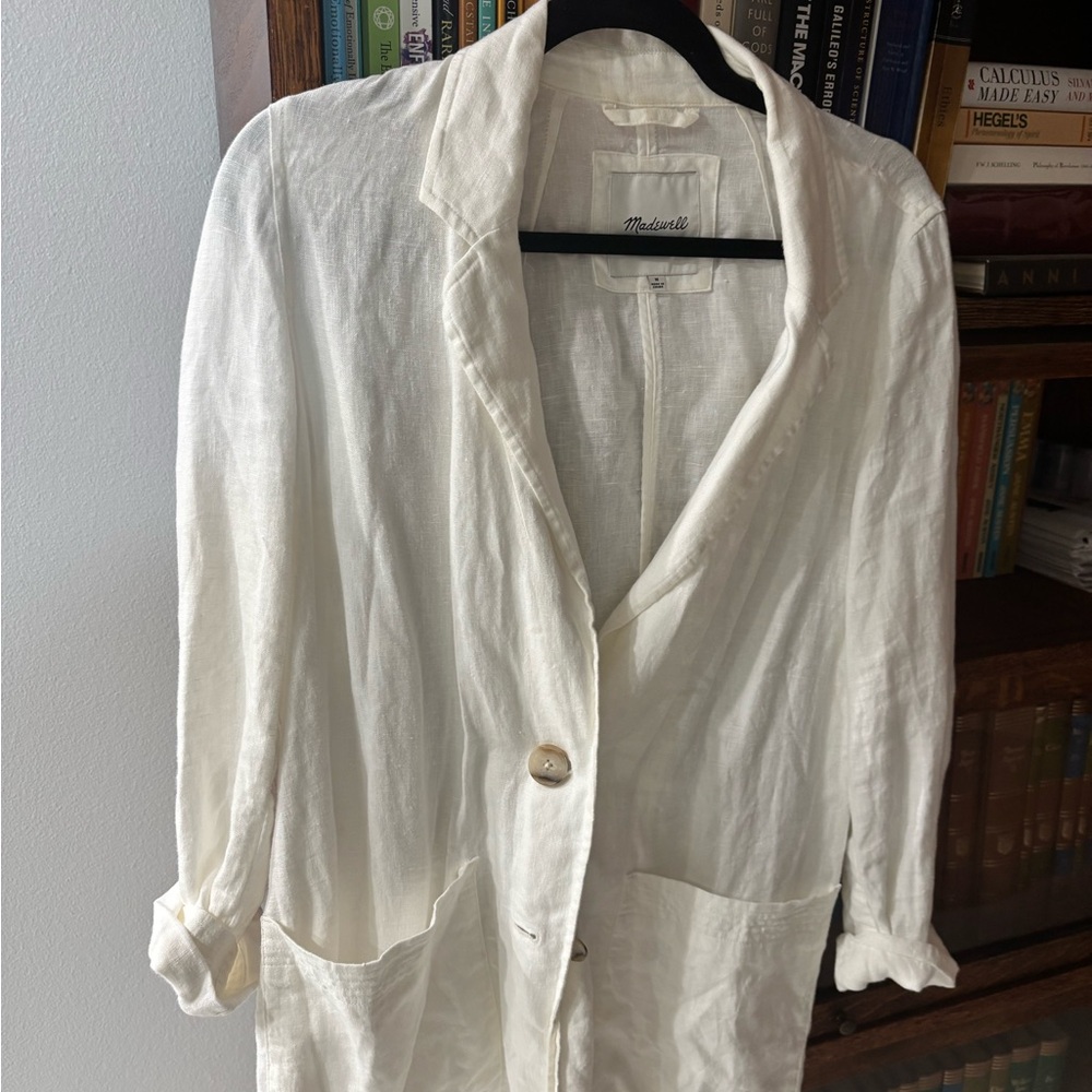 Madewell Women's Dorset Cream 100% Linen Blazer